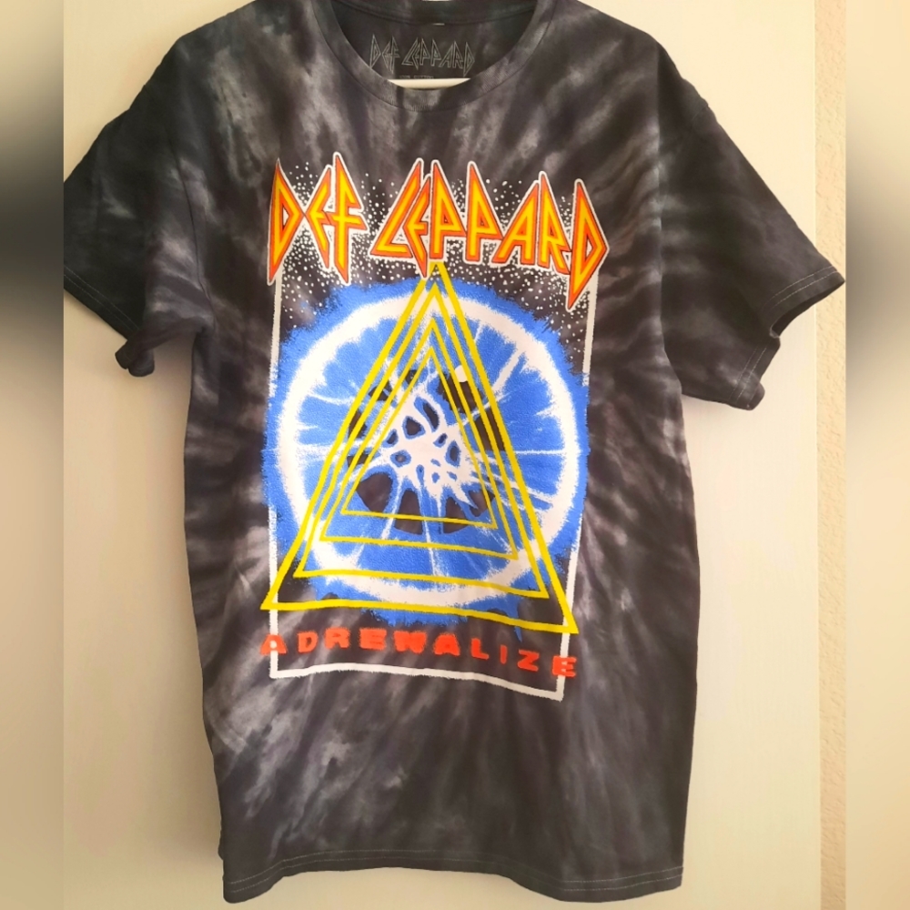 Def Leppard- Adrenalize, Grey, Tie Dye, Men's T-Shirt, Size L